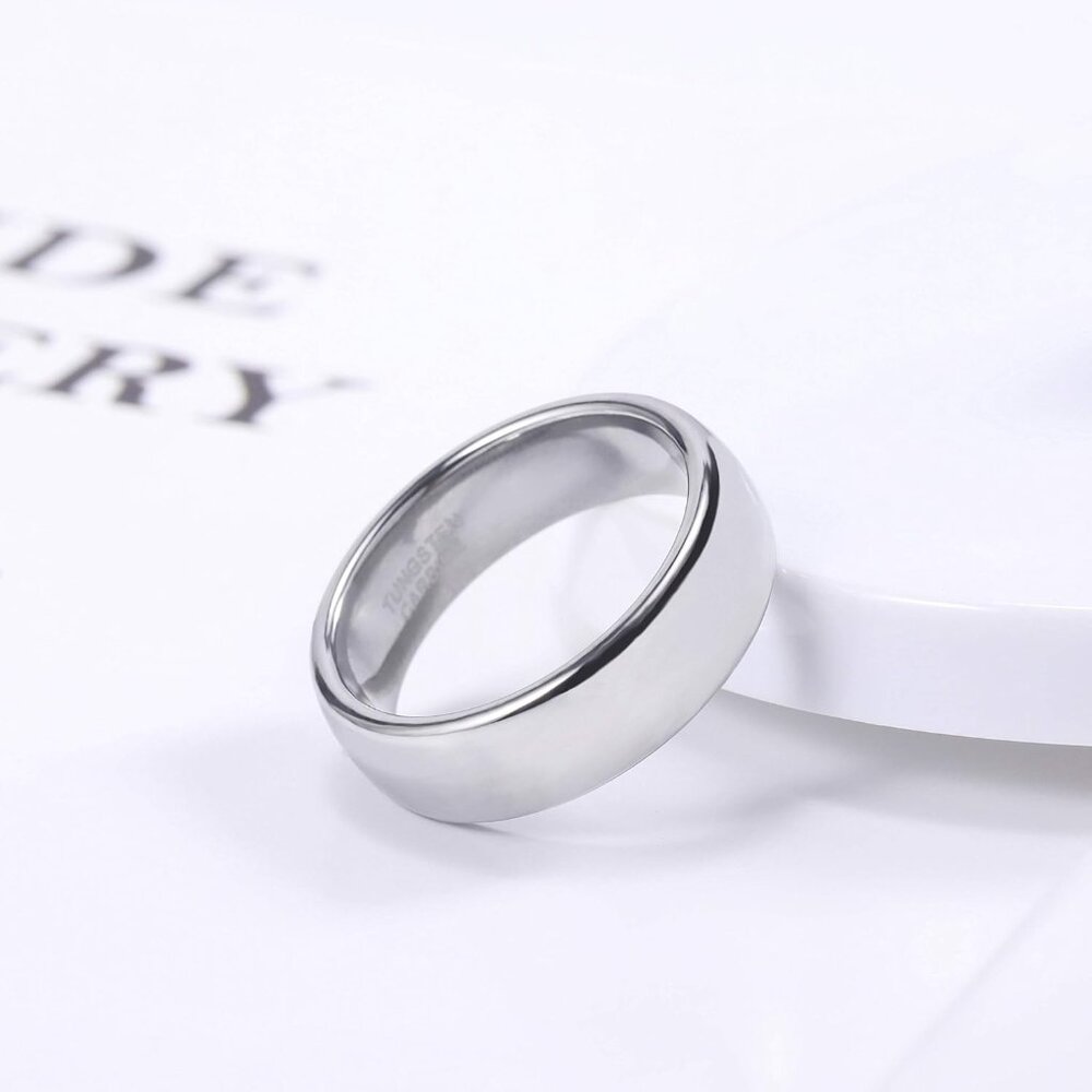2mm 4mm 6mm 8mm Tungsten Wedding Band Ring for Men Women Silver/Rose Gold/Rainbo - Picture 4 of 6